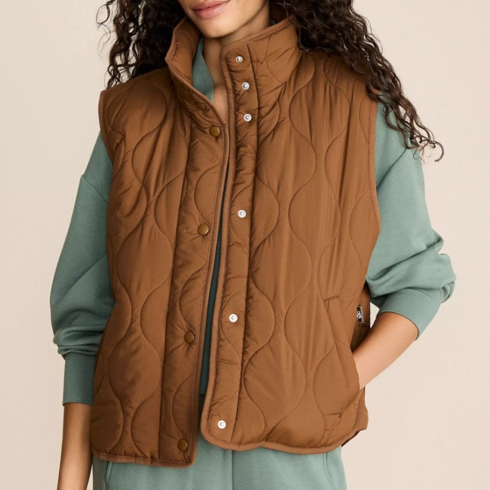Lou & Grey Brown Quilted Pocket Vest